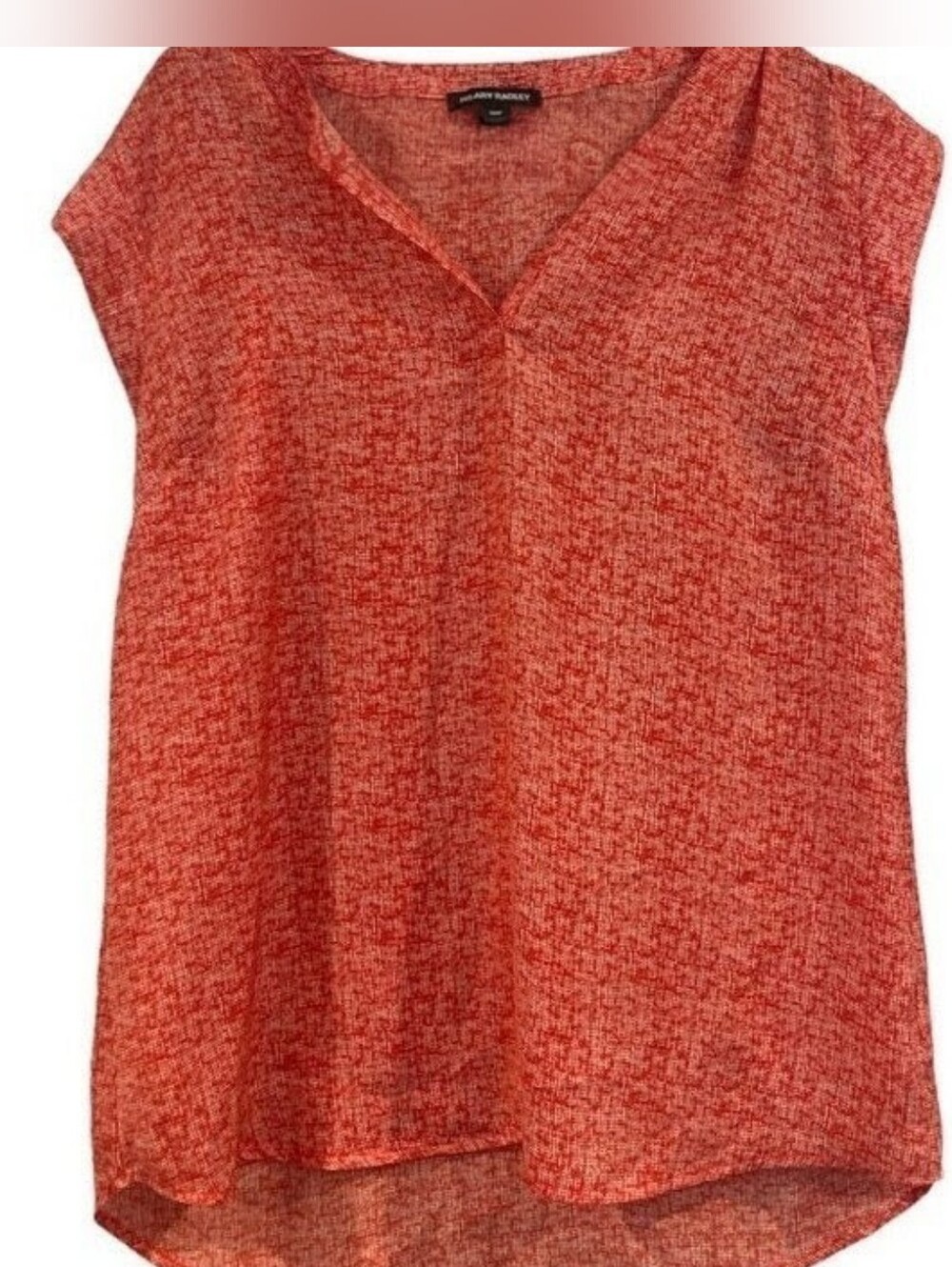 Avenue Red Notch Neck Knit Top